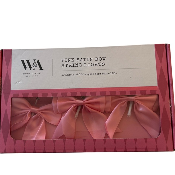 West and Arrow Other - West & Arrow NY Pink Satin Bow String Lights NIB